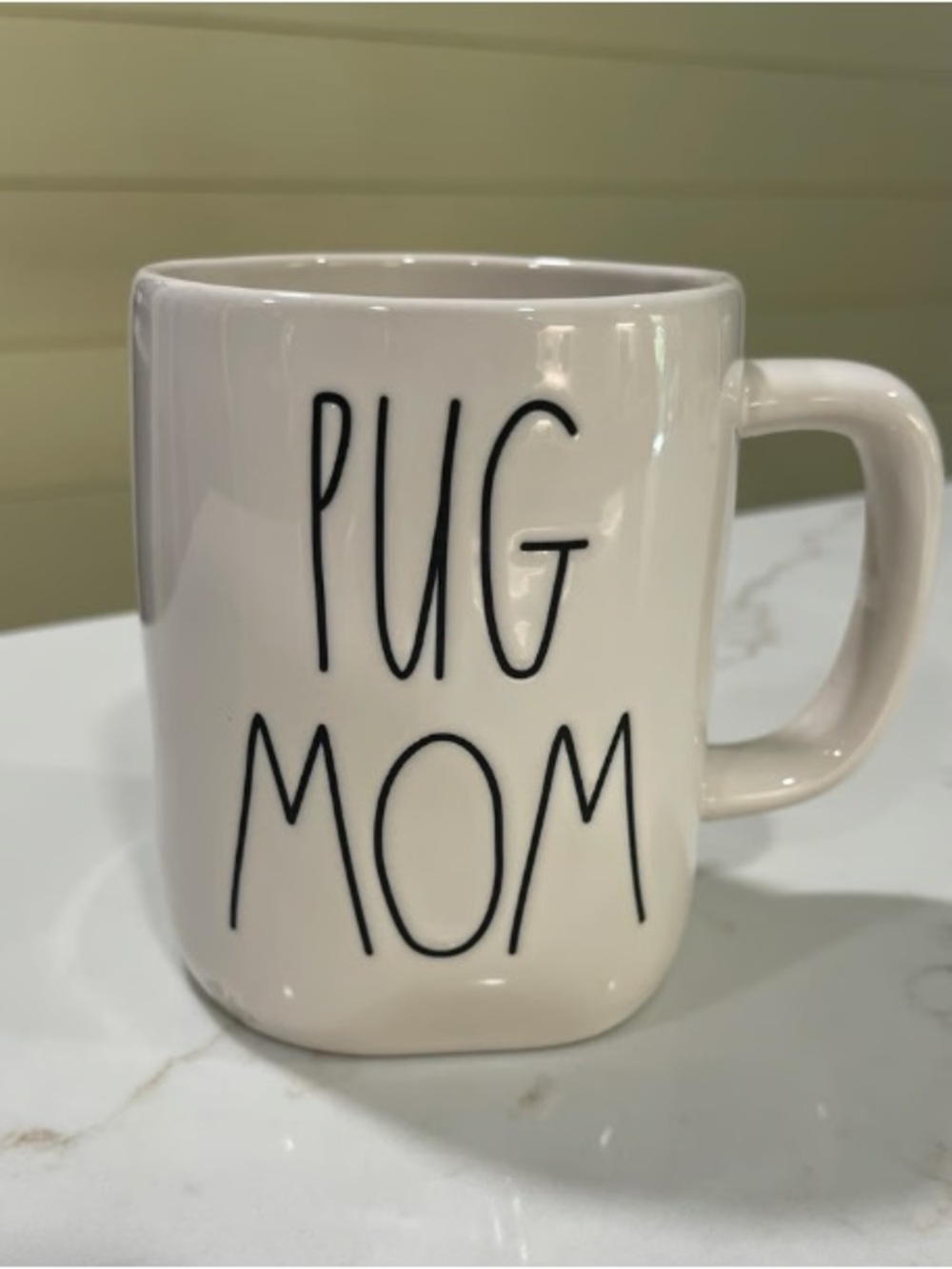 Pug Mom Ceramic Mug — White Dog Lover Coffee Cup